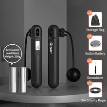 将图片加载到图库查看器，Wireless Electronic Jump Rope With Counter Speed Skipping Adjustable Soft Anti-Slip Handle Skipping Rope With Calorie Counter Adjustable Digital Jump Rope For Indoor Workout Fitness

