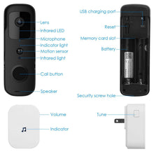 Load image into Gallery viewer, Wireless Smart WIFI Video Doorbell Two Way Audio
