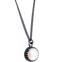 Load image into Gallery viewer, Gunmetal Plated Chain Crown Necklace Created with Crystals
