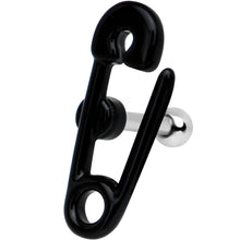Load image into Gallery viewer, 16G 1/4 Black PVD Open Safety Pin Tragus Cartilage Earring
