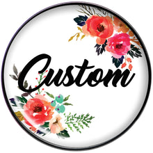 Load image into Gallery viewer, Custom Floral Personalized Name Black Barbell Tongue Ring
