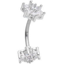 将图片加载到图库查看器，Clear Gem Double Star Reversible Double Mount Belly Ring
