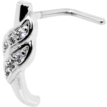 Load image into Gallery viewer, 18G Clear CZ Swish Faux Hoop L Shaped Nose Ring
