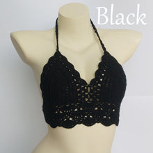 Load image into Gallery viewer, Woman Bikini Top Crochet Knit Separate Female Women Comfortable Beach Crochet Crop Summer Halter Tank Top Beach Knit  Bra Beachwear Plus Size Bathing Suits Summer Beach Crochet Crop Tank Top
