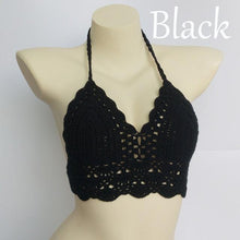 Load image into Gallery viewer, Woman Bikini Top Crochet Knit Separate Female Women Comfortable Beach Crochet Crop Summer Halter Tank Top Beach Knit  Bra Beachwear Plus Size Bathing Suits Summer Beach Crochet Crop Tank Top
