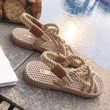 将图片加载到图库查看器，Woman Shoes Braided Rope With Traditional Casual Style And Simple Creativity Fashion Sandals Comfortable Summer Sandal With Arch Support Waterproof Comfy Sandals For Travel Beach

