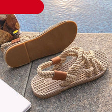 将图片加载到图库查看器，Woman Shoes Braided Rope With Traditional Casual Style And Simple Creativity Fashion Sandals Comfortable Summer Sandal With Arch Support Waterproof Comfy Sandals For Travel Beach
