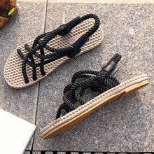 将图片加载到图库查看器，Woman Shoes Braided Rope With Traditional Casual Style And Simple Creativity Fashion Sandals Comfortable Summer Sandal With Arch Support Waterproof Comfy Sandals For Travel Beach
