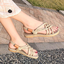将图片加载到图库查看器，Woman Shoes Braided Rope With Traditional Casual Style And Simple Creativity Fashion Sandals Comfortable Summer Sandal With Arch Support Waterproof Comfy Sandals For Travel Beach
