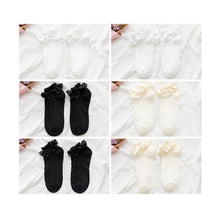 将图片加载到图库查看器，Woman Summer Ruffle Socks Short Socks Nylon Lace Socks Anime Cartoon Sweet Girls Hosiery Cosplay Costumes Accessories
