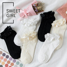 将图片加载到图库查看器，Woman Summer Ruffle Socks Short Socks Nylon Lace Socks Anime Cartoon Sweet Girls Hosiery Cosplay Costumes Accessories

