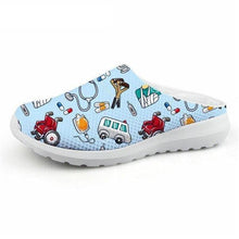 Load image into Gallery viewer, Women Beach Home Slippers Fashion Nurse Shoes Medical Doctor Sandals Summer Mesh Flats Sandals Lightweight Garden Clogs Quick-Drying Non-Slip Nurse Shoes For Women Home House Waterproof Slippers
