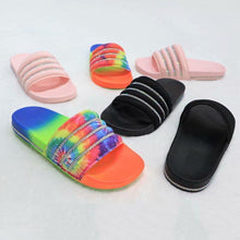 Load image into Gallery viewer, Women Beach Rubber Slippers Shoes Woman Flip Flops Rhinestone Sildes Candy Sandals Outdoor Flats Cute Sandals For Women Casual Summer Women Comfort Slip-On Sandal

