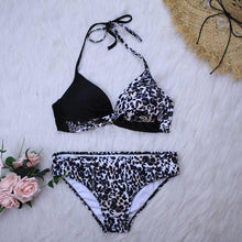 Load image into Gallery viewer, Women Bikini Set Push Up Female Swimsuit Swimwear Swim Two Piece Brazilian Bathing Suit Large Plus Size Women's Twist Front High Waist Bikini Swimsuit Drawstring Tie Side Bottom Two Piece Bathing Suit
