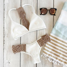 Load image into Gallery viewer, Women Bikini Set Summer Khaki Halter Swimwear Women's Bikini Swimsuit Two Piece Strappy Cross Push Up Bikini Swimwear Bathing Suit Bikini Set Push-up Low Waist Bra Bikini Set Bathing Suit Swimsuit Hollow Out
