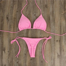 Load image into Gallery viewer, Women Bikini Swimsuit Push-Up Bra Bikini Set Two Piece Swim Suit Swimwear Beachwear Bathing Suit Strappy Swimsuit Two Pieces Bikini Set
