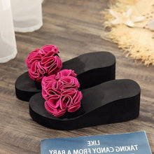 Load image into Gallery viewer, Women Bow Summer Sandals Slipper Indoor Outdoor Flip-flops Beach Shoes New Fashion Casual Flower Slipper High Heeled Bow-Knot Platform Flip Flops Beach Sandals Fashion Summer Slippers
