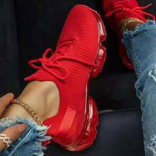 将图片加载到图库查看器，Women Breathable Sneakers Autumn New Lace Up Casual Shoes Outdoor Sport Walking Athletic Tennis Shoes Air Cushion Lightweight Sneakers Lace Up Sport Running Sneakers
