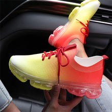 将图片加载到图库查看器，Women Breathable Sneakers Autumn New Lace Up Casual Shoes Outdoor Sport Walking Athletic Tennis Shoes Air Cushion Lightweight Sneakers Lace Up Sport Running Sneakers
