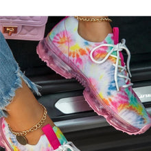 将图片加载到图库查看器，Women Breathable Sneakers Autumn New Lace Up Casual Shoes Outdoor Sport Walking Athletic Tennis Shoes Air Cushion Lightweight Sneakers Lace Up Sport Running Sneakers
