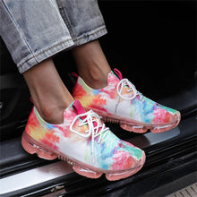 将图片加载到图库查看器，Women Breathable Sneakers Autumn New Lace Up Casual Shoes Outdoor Sport Walking Athletic Tennis Shoes Air Cushion Lightweight Sneakers Lace Up Sport Running Sneakers
