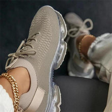 将图片加载到图库查看器，Women Breathable Sneakers Autumn New Lace Up Casual Shoes Outdoor Sport Walking Athletic Tennis Shoes Air Cushion Lightweight Sneakers Lace Up Sport Running Sneakers
