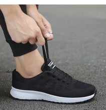 将图片加载到图库查看器，Women Casual Fashion Breathable Walking Mesh Flat Shoes White Sneakers Summer New Fashion Women's Vulcanized Running Sneakers Walking Tennis Shoes
