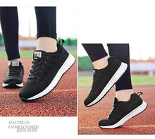 Load image into Gallery viewer, Women Casual Fashion Breathable Walking Mesh Lace Up Flat Sneakers Running Summer Sports Sneakers Fashion Casual Shoe Breathable Mesh Design
