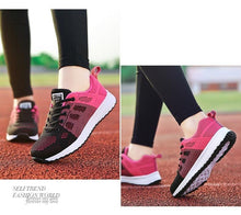 Load image into Gallery viewer, Women Casual Fashion Breathable Walking Mesh Lace Up Flat Sneakers Running Summer Sports Sneakers Fashion Casual Shoe Breathable Mesh Design
