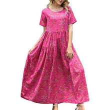 Load image into Gallery viewer, Women Casual Loose Bohemian Floral Dress
