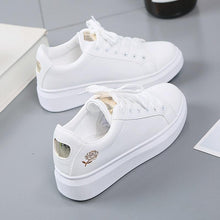 Load image into Gallery viewer, Women Casual New Spring Sneakers Fashion Embroidered White Sneakers Breathable Flower Lace-Up Leather Casual Sports Flat Low Top Sneaker

