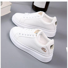 Load image into Gallery viewer, Women Casual New Spring Sneakers Fashion Embroidered White Sneakers Breathable Flower Lace-Up Leather Casual Sports Flat Low Top Sneaker
