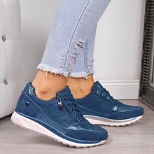 Load image into Gallery viewer, Women Casual Shoes New Fashion Flat Shoes Zipper Lace Up Comfortable Sneakers Female Vulcanized Shoes Womens Platform Slip-on High Top Sneakers Round Toe Thick Sole
