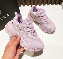 Load image into Gallery viewer, Women Chunky Sneakers Casual Vulcanized Woman High Platform Sneakers Lace Up White Sneakers White Shoes Autumn Winter Fashion Platform High Quality Sneakers

