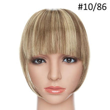 将图片加载到图库查看器，Women Clip In Hair Bangs Hairpiece Clip In Hair Extension Synthetic Hair Extension Blunt Bangs Fake Bangs For Women Flat Neat Bangs With Temples For Women One Piece Hairpiece
