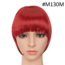 将图片加载到图库查看器，Women Clip In Hair Bangs Hairpiece Clip In Hair Extension Synthetic Hair Extension Blunt Bangs Fake Bangs For Women Flat Neat Bangs With Temples For Women One Piece Hairpiece
