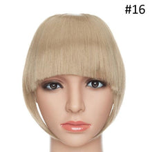 将图片加载到图库查看器，Women Clip In Hair Bangs Hairpiece Clip In Hair Extension Synthetic Hair Extension Blunt Bangs Fake Bangs For Women Flat Neat Bangs With Temples For Women One Piece Hairpiece
