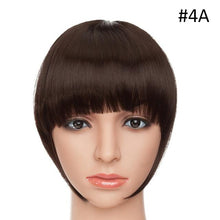 将图片加载到图库查看器，Women Clip In Hair Bangs Hairpiece Clip In Hair Extension Synthetic Hair Extension Blunt Bangs Fake Bangs For Women Flat Neat Bangs With Temples For Women One Piece Hairpiece
