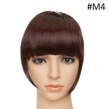 将图片加载到图库查看器，Women Clip In Hair Bangs Hairpiece Clip In Hair Extension Synthetic Hair Extension Blunt Bangs Fake Bangs For Women Flat Neat Bangs With Temples For Women One Piece Hairpiece
