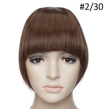 将图片加载到图库查看器，Women Clip In Hair Bangs Hairpiece Clip In Hair Extension Synthetic Hair Extension Blunt Bangs Fake Bangs For Women Flat Neat Bangs With Temples For Women One Piece Hairpiece
