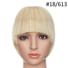 将图片加载到图库查看器，Women Clip In Hair Bangs Hairpiece Clip In Hair Extension Synthetic Hair Extension Blunt Bangs Fake Bangs For Women Flat Neat Bangs With Temples For Women One Piece Hairpiece
