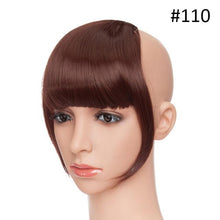 将图片加载到图库查看器，Women Clip In Hair Bangs Hairpiece Clip In Hair Extension Synthetic Hair Extension Blunt Bangs Fake Bangs For Women Flat Neat Bangs With Temples For Women One Piece Hairpiece
