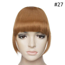 将图片加载到图库查看器，Women Clip In Hair Bangs Hairpiece Clip In Hair Extension Synthetic Hair Extension Blunt Bangs Fake Bangs For Women Flat Neat Bangs With Temples For Women One Piece Hairpiece
