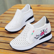 Load image into Gallery viewer, Women Comfortable Casual Shoes Summer Slip On Mixed Colors Increasing Height Sneakers Fashion High Top Hidden Heel Shoes Casual Platform Ankle Boots
