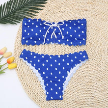 将图片加载到图库查看器，Women Dot Bikini Women Two Piece Swimsuit Women's Bikini Set Swimsuit Micro Strapless 2 Piece Bathing Suit Tie Side Bikini Bottoms Push Up Swimwear Bathing Suit Beach Wear Swimming Suit

