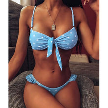将图片加载到图库查看器，Women Dot Bikini Women Two Piece Swimsuit Women's Bikini Set Swimsuit Micro Strapless 2 Piece Bathing Suit Tie Side Bikini Bottoms Push Up Swimwear Bathing Suit Beach Wear Swimming Suit
