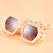 Load image into Gallery viewer, Women Elegant Design Sunglasses Stylish Fashionable Square Shape Sunglasses For Women Latest Unique Chain Style Sun Glasses For Female New Different Shades Large Frame Eyewear
