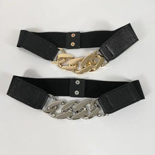 将图片加载到图库查看器，Women Elegant Elastic Stretch Wide Dress Belt  Big Chain Waistbands For Women Luxury Party Belts For Dresses

