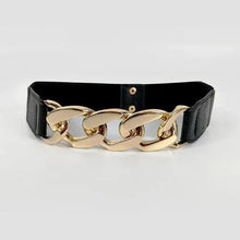 将图片加载到图库查看器，Women Elegant Elastic Stretch Wide Dress Belt  Big Chain Waistbands For Women Luxury Party Belts For Dresses
