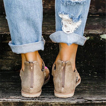 将图片加载到图库查看器，Women Flat Sandals Leopard Snake Print Summer Shoes Beach Leather Sandals Retro Flip Flops Slippers Women Casual Summer Flat Sandal Open Toe Beach Back Zipper T-Strap Outdoor Sandals
